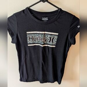 Hurley Black Logo T-shirt. Size XL Juniors